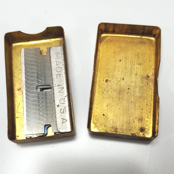 Vintage Gillette shaving kit alligator look brown case - Picture 8 of 16